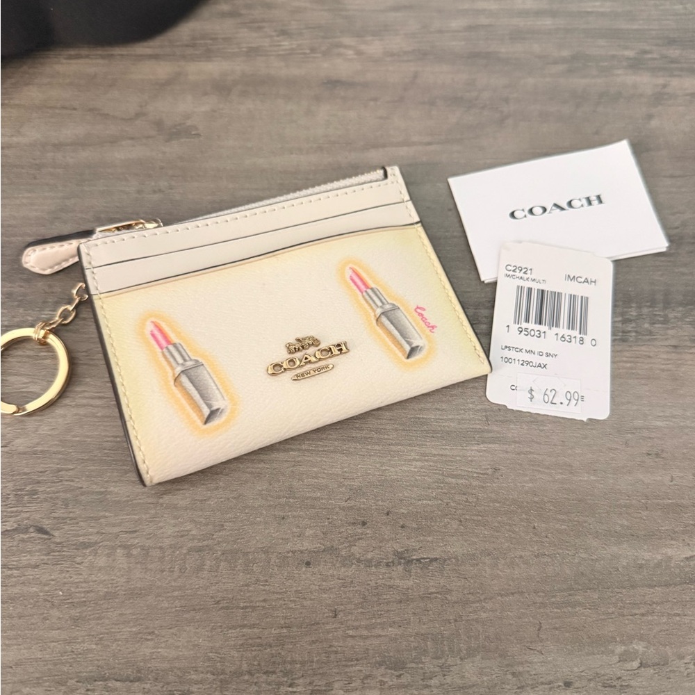 Coach Cream Lipstick Pattern Card Holder - Picture 3 of 4